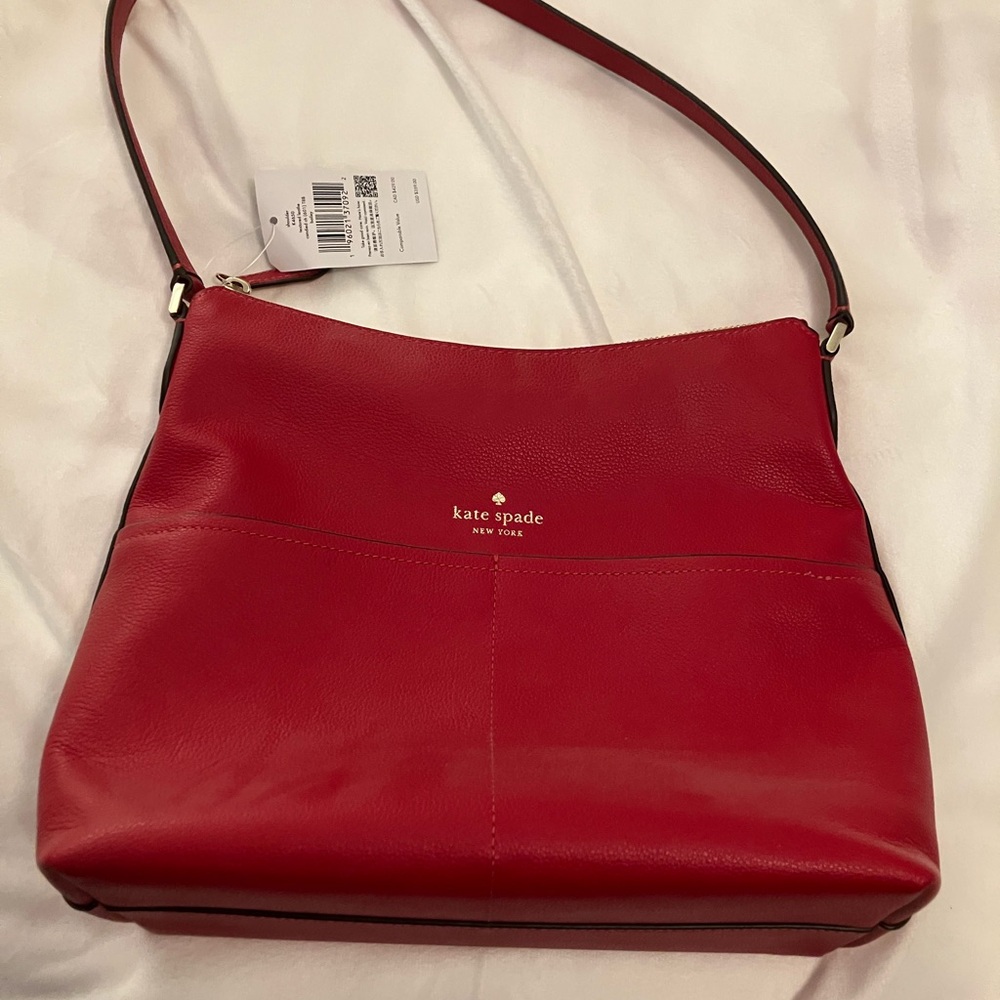NWT: kate spade Candied Cherry Red Leather Shoulder Bag